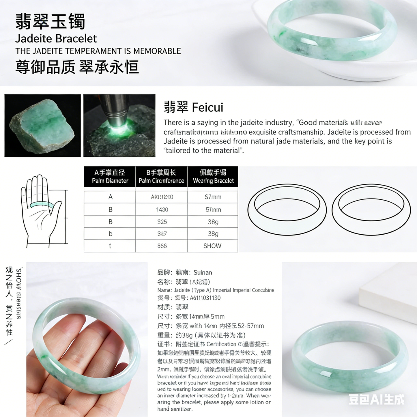 Natural Jadeite A-grade Jade Bracelet