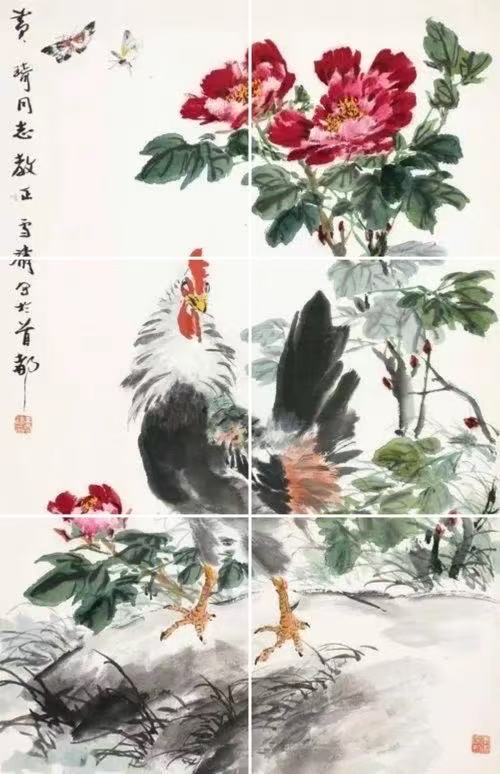 Lukisan hiasan latar belakang ruang tamu gaya Cina