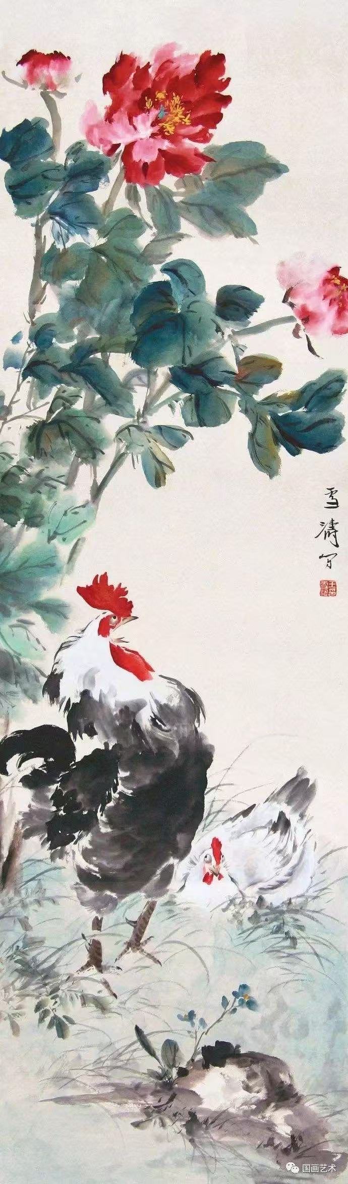 Lukisan hiasan latar belakang ruang tamu gaya Cina