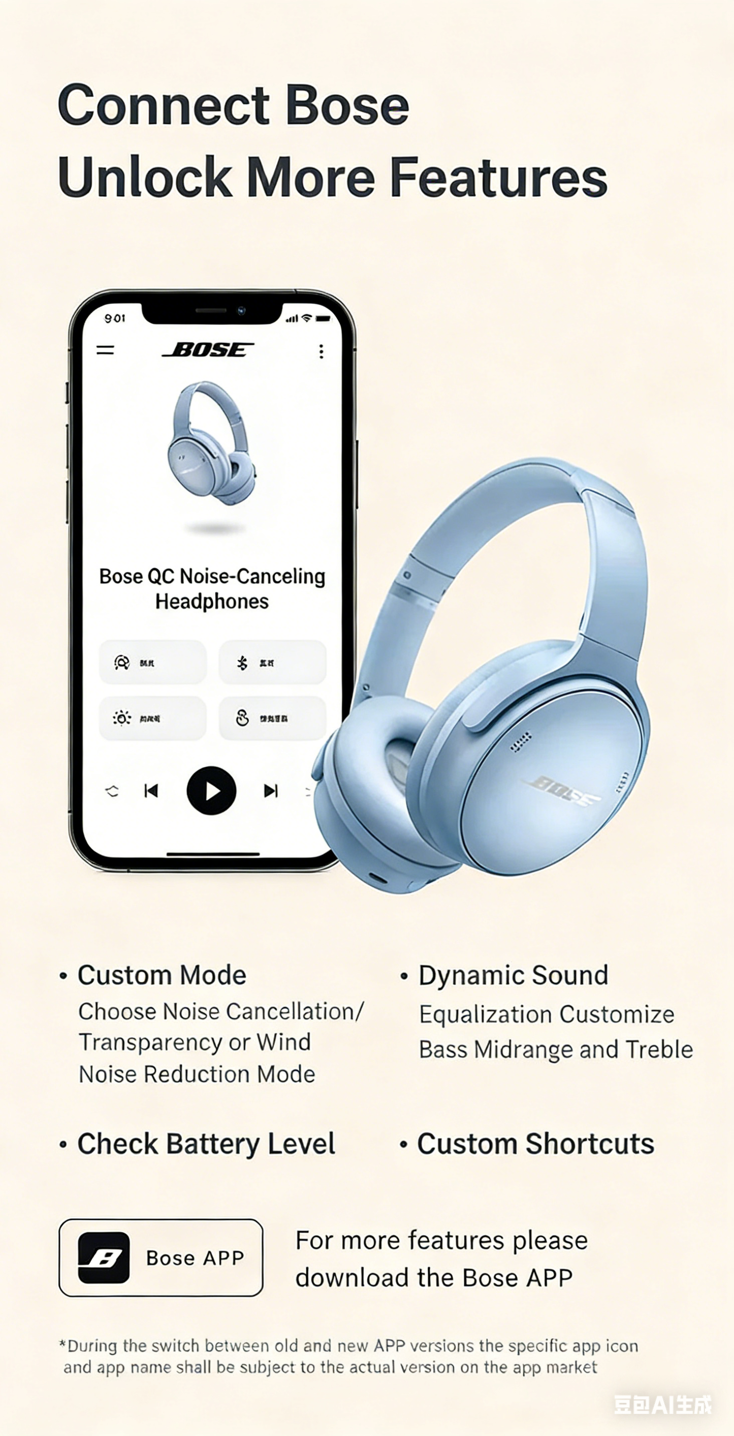 Bose QC Ultra noise-cancelling headphones, wireless Bluetooth headse