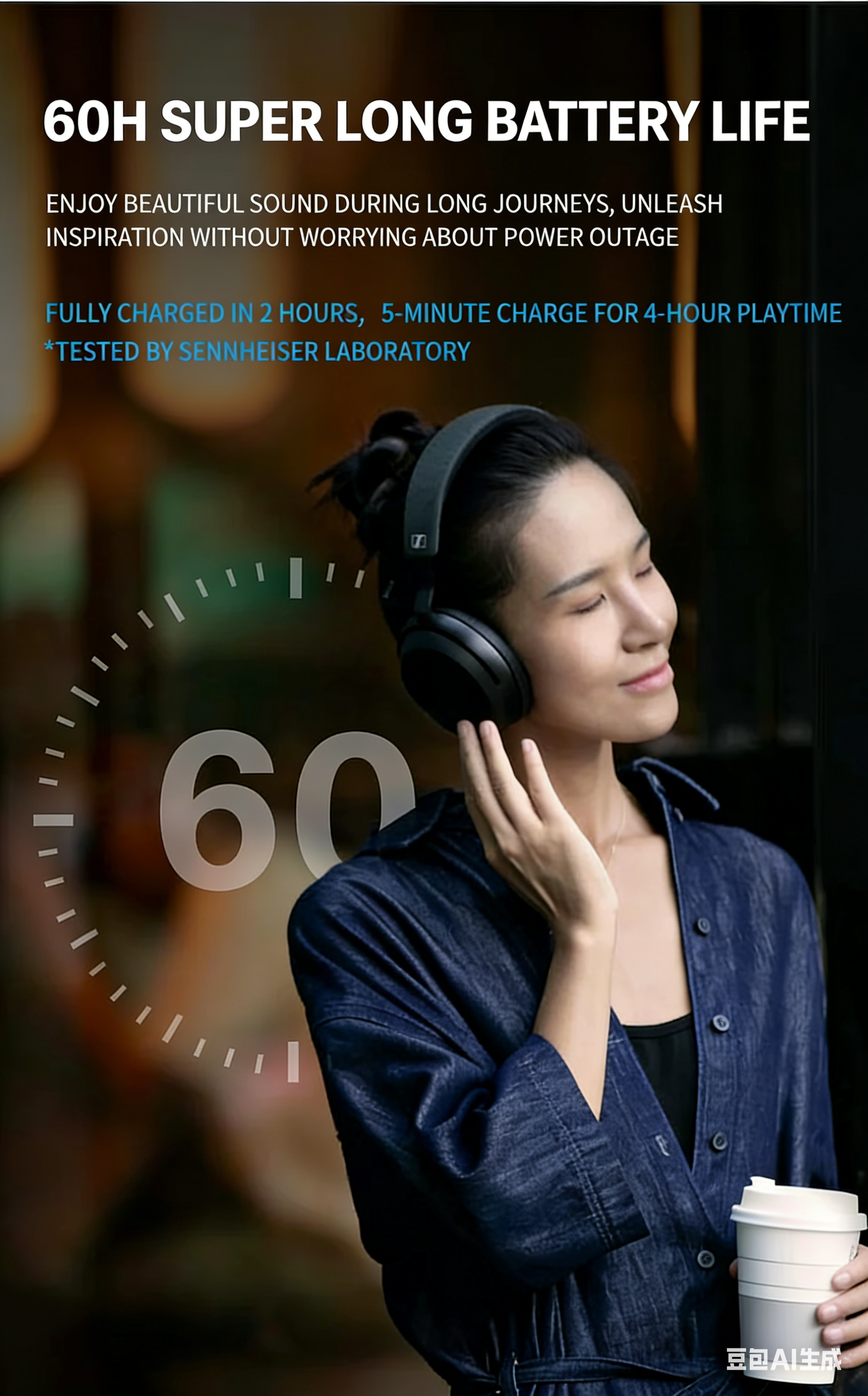 TOUR ONE M3 Wireless Bluetooth Noise-Cancelling Smart Headphones