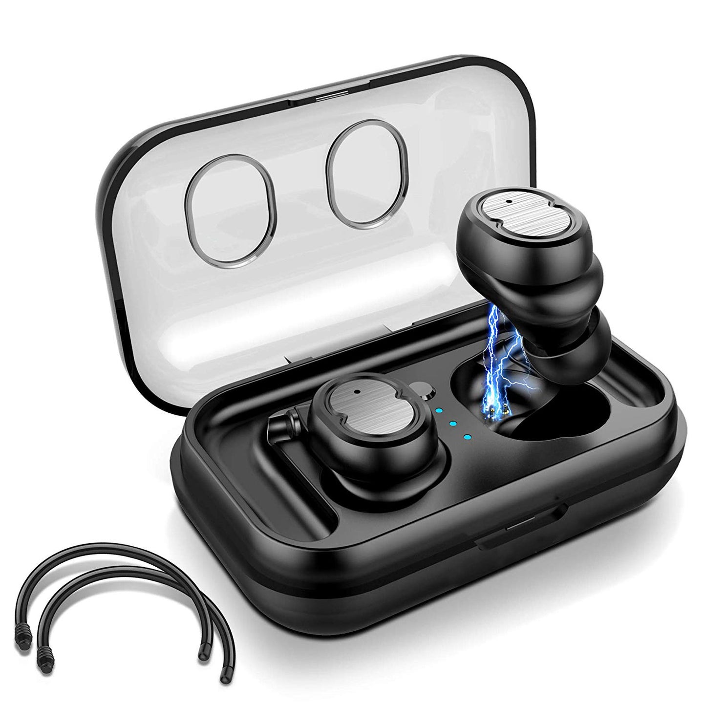 TWS Wireless 5.0 Earbuds IPX4 Touch In-Ear Stereo Earphone Noise Canceling Earpieces 32.8 Ft Transmission Range With Mic 500mAh Magnetic Charging Dock
