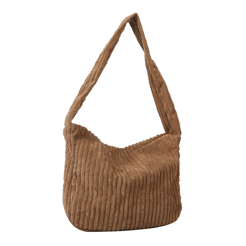 Casual Corduroy Womens Minimalist Shoulder Tote Bag